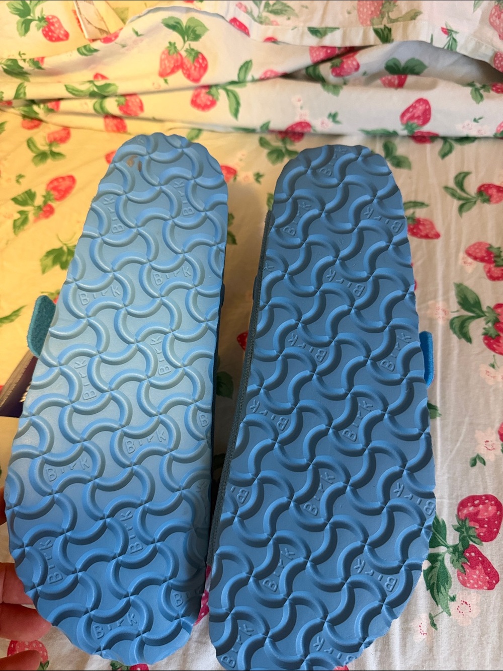 Arizona Birkenstock, vegan Light Blue Two-Buckle Slide Sandals - Picture 4 of 5